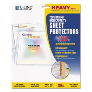 C-Line 62020 High Capacity Polypropylene Sheet Protectors, Clear, 50", 11 x 8 1/2, 25/BX