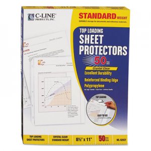 C-Line 62037 Standard Weight Polypropylene Sheet Protector, Clear, 2", 11 x 8 1/2, 50/BX