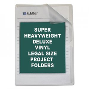 C-Line 62139 Deluxe Project Folders, Jacket, Legal, Vinyl, Clear, 50/Box