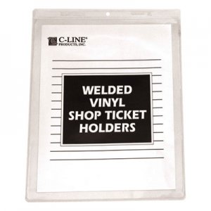 C-Line 80911 Clear Vinyl Shop Ticket Holder, Both Sides Clear, 15", 8 1/2 x 11, 50/BX