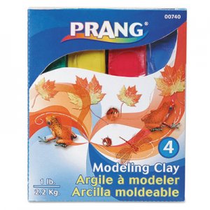 Prang 00740 Modeling Clay Assortment, 1/4 lb each Blue/Green/Red/Yellow, 1 lb