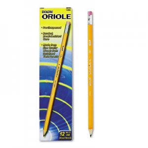 Dixon 12886 Oriole Woodcase Presharpened Pencil, HB #2, Yellow, Dozen