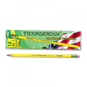Ticonderoga 13881 Woodcase Pencil, B #1, Yellow, Dozen