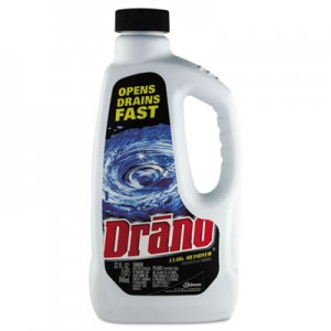 Drano CB001169 Liquid Drain Cleaner, 32oz Safety Cap Bottle, 12/Carton