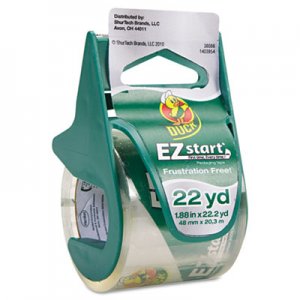 Duck 07307 EZ Start Carton Sealing Tape/Dispenser, 1.88" x 22.2yds, 1 1/2" Core