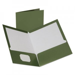 Oxford 5049560 Two-Pocket Laminated Folder, 100-Sheet Capacity, Metallic Green