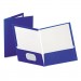 Oxford 51701 High Gloss Laminated Paperboard Folder, 100-Sheet Capacity, Blue, 25/Box