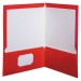 Oxford 51711 High Gloss Laminated Paperboard Folder, 100-Sheet Capacity, Red, 25/Box