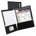 Oxford 51706 High Gloss Laminated Paperboard Folder, 100-Sheet Capacity, Black, 25/Box