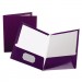 Oxford 51726 High Gloss Laminated Paperboard Folder, 100-Sheet Capacity, Purple, 25/Box
