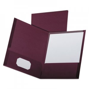 Oxford 53441 Linen Finish Twin Pocket Folders, Letter, Burgundy,25/Box