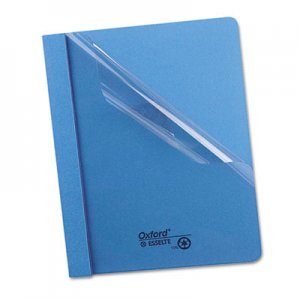 Oxford 55801 Clear Front Report Cover, 3 Fasteners, Letter, 1/2" Capacity, Blue, 25/Box