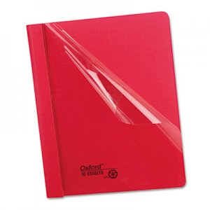 Oxford 55811 Clear Front Report Cover, 3 Fasteners, Letter, 1/2" Capacity, Red, 25/Box
