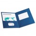 Oxford 57502 Twin-Pocket Folder, Embossed Leather Grain Paper, Blue