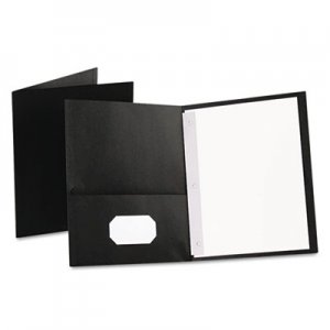 Oxford 57706 Twin-Pocket Folders with 3 Fasteners, Letter, 1/2" Capacity, Black 25/Box