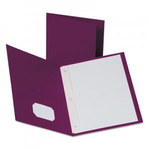Oxford 57757 Twin-Pocket Folders with 3 Fasteners, Letter, 1/2" Capacity, Burgundy, 25/Box