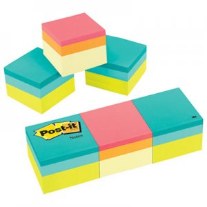 Post-it Notes MMM20513PK Mini Cubes, 2 x 2, Green Wave, 400/Pad, 3 Pads/Pack