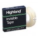 Highland 6200121296 Invisible Permanent Mending Tape, 1/2" x 1296", 1" Core, Clear