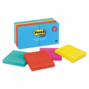 Post-it Notes MMM65414AU Original Pads in Jaipur Colors, 3 x 3, 100/Pad, 14 Pads/Pack