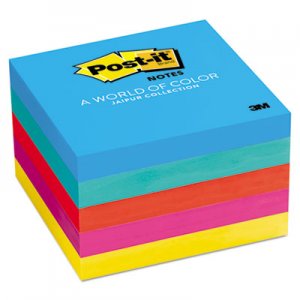 Post-it Notes MMM6545UC Original Pads in Jaipur Colors, 3 x 3, 100/Pad, 5 Pads/Pack