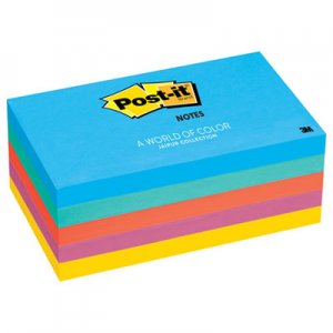 Post-it Notes MMM6555UC Original Pads in Jaipur Colors, 3 x 5, 100/Pad, 5 Pads/Pack