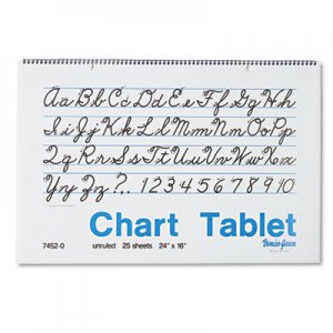 Pacon PAC74520 Chart Tablets, Unruled, 24 x 16, White, 25 Sheets