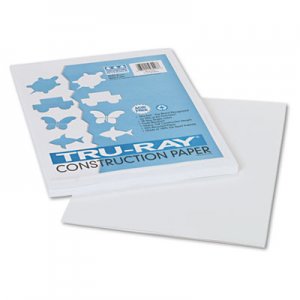 Pacon 103026 Tru-Ray Construction Paper, 76 lbs., 9 x 12, White, 50 Sheets/Pack