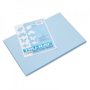 Pacon 103048 Tru-Ray Construction Paper, 76 lbs., 12 x 18, Sky Blue, 50 Sheets/Pack