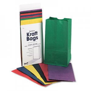 Pacon 0072140 Rainbow Bags, 6# Uncoated Kraft Paper, 6 x 3-5/8 x 11, Assorted Bright, 28/Pack