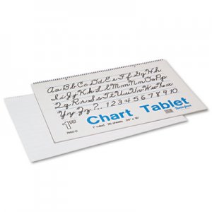 Pacon 74620 Chart Tablets w/Cursive Cover, Ruled, 24 x 16, White, 25 Sheets