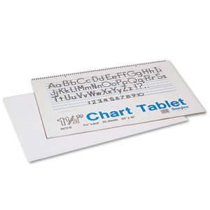 Pacon 74720 Chart Tablets w/Manuscript Cover, Ruled, 24 x 16, White, 25 Sheets