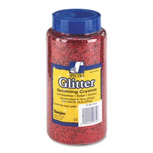 Pacon 91740 Spectra Glitter, .04 Hexagon Crystals, Red, 16 oz Shaker-Top Jar