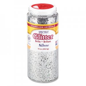 Pacon 91710 Spectra Glitter, .04 Hexagon Crystals, Silver, 16 oz Shaker-Top Jar