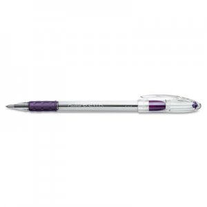 Pentel PENBK90V R.S.V.P. Stick Ballpoint Pen, .7mm, Trans Barrel, Violet Ink, Dozen