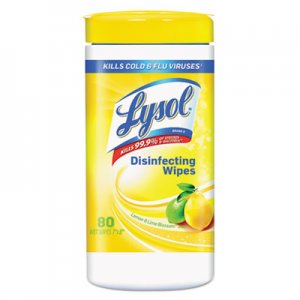 LYSOL Brand 77182CT Disinfecting Wipes, Lemon and Lime Blossom, White, 7 x 8, 80/Can, 6 Cans/CT
