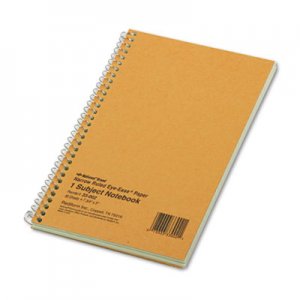 National 33002 Subject Wirebound Notebook, Narrow Rule, 5 x 7 3/4, Green, 80 Sheets