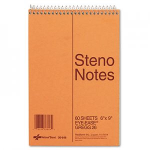 National 36646 Standard Spiral Steno Book, Gregg Rule, 6 x 9, Green, 60 Sheets