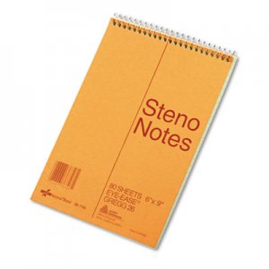 National 36746 Standard Spiral Steno Book, Gregg Rule, 6 x 9, Green, 80 Sheets