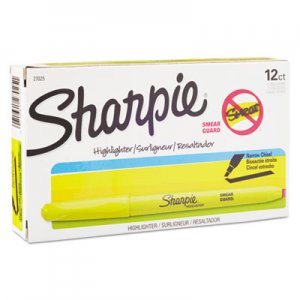 Sharpie 27025 Accent Pocket Style Highlighter, Chisel Tip, Fluorescent Yellow, Dozen