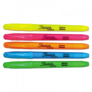 Sharpie 27075 Accent Pocket Style Highlighter, Chisel Tip, Assorted Colors, 5/Set