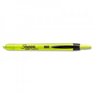 Sharpie 28025 Accent Retractable Highlighters, Chisel Tip, Fluorescent Yellow, Dozen