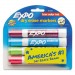 EXPO 81029 Low Odor Dry Erase Marker, Chisel Tip, Classic Colors Assorted, 4/Set