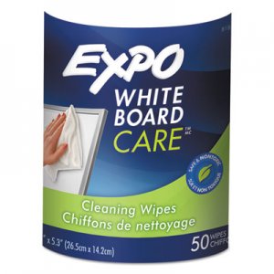 EXPO 81850 Dry-Erase Board-Cleaning Wet Wipes, 6 x 9, 50/Container