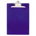 Saunders 21602 Recycled Plastic Clipboards, 1" Capacity, Holds 8 1/2w x 12h, Blue
