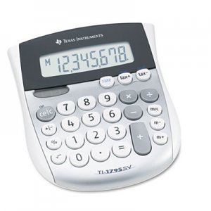Texas Instruments TEXTI1795SV TI-1795SV Minidesk Calculator, 8-Digit LCD