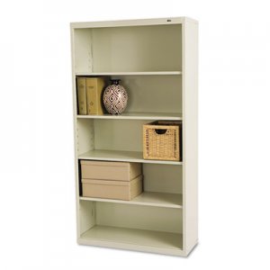 Tennsco TNNB66PY Metal Bookcase, Five-Shelf, 34-1/2w x 13-1/2d x 66h, Putty