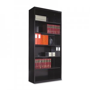 Tennsco TNNB78BK Metal Bookcase, Six-Shelf, 34-1/2w x 13-1/2d x 78h, Black