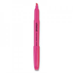 Universal UNV08855 Pocket Highlighters, Chisel Tip, Fluorescent Pink, Dozen