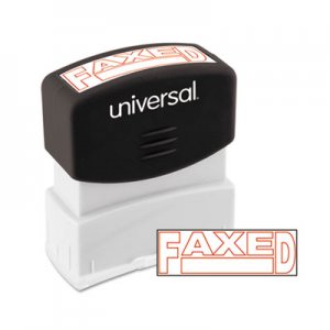 Universal UNV10054 Message Stamp, FAXED, Pre-Inked One-Color, Red