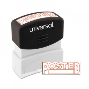 Universal UNV10065 Message Stamp, POSTED, Pre-Inked One-Color, Red